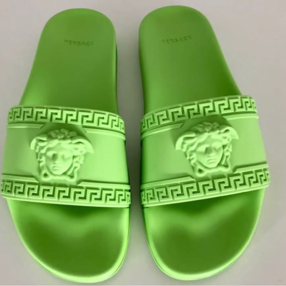 Brand New Versace Sandals Neon Green Size 41
